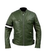 Samuel Barnett Dirk Gently Green Leather Jacket