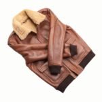 Samuel Tan Brown Shearling SF Bomber Leather Jacket