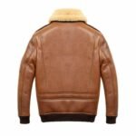 Samuel Tan Brown Shearling SF Bomber Leather Jacket