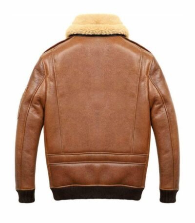 Samuel Tan Brown Shearling SF Bomber Leather Jacket