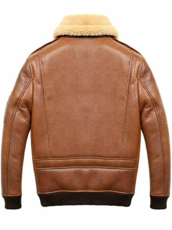 Samuel Tan Brown Shearling SF Bomber Leather Jacket
