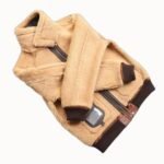 Samuel Tan Brown Shearling SF Bomber Leather Jacket