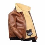 Samuel Tan Brown Shearling SF Bomber Leather Jacket