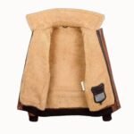 Samuel Tan Brown Shearling SF Bomber Leather Jacket