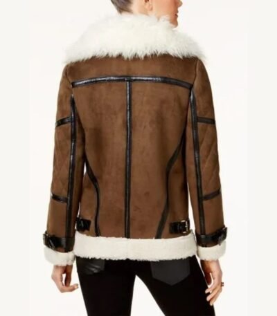 Sandra Brown Faux Fur Real Leather Jacket