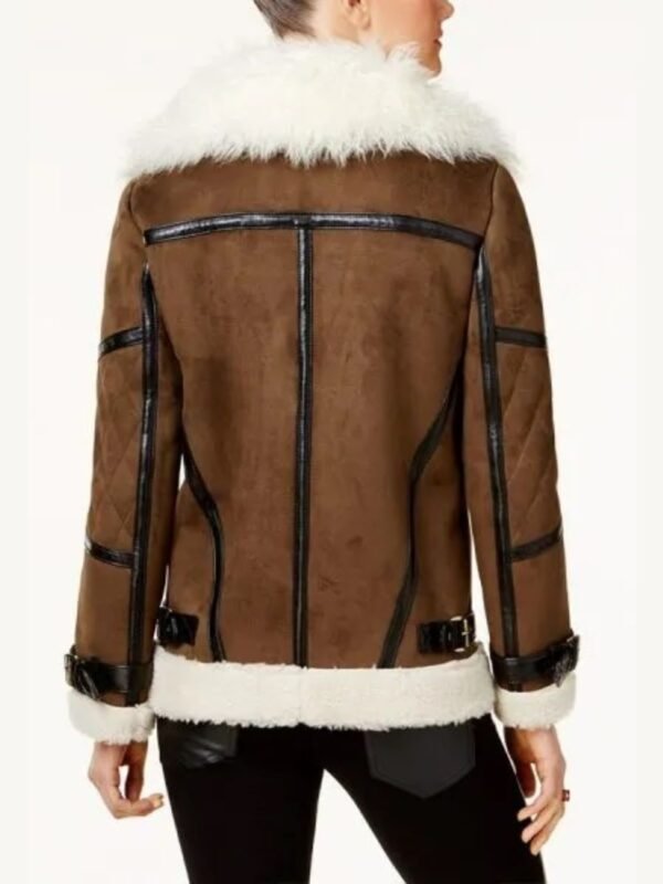 Sandra Brown Faux Fur Real Leather Jacket