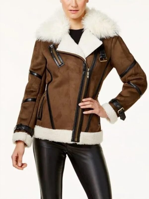 Sandra Brown Faux Fur Real Leather Jacket