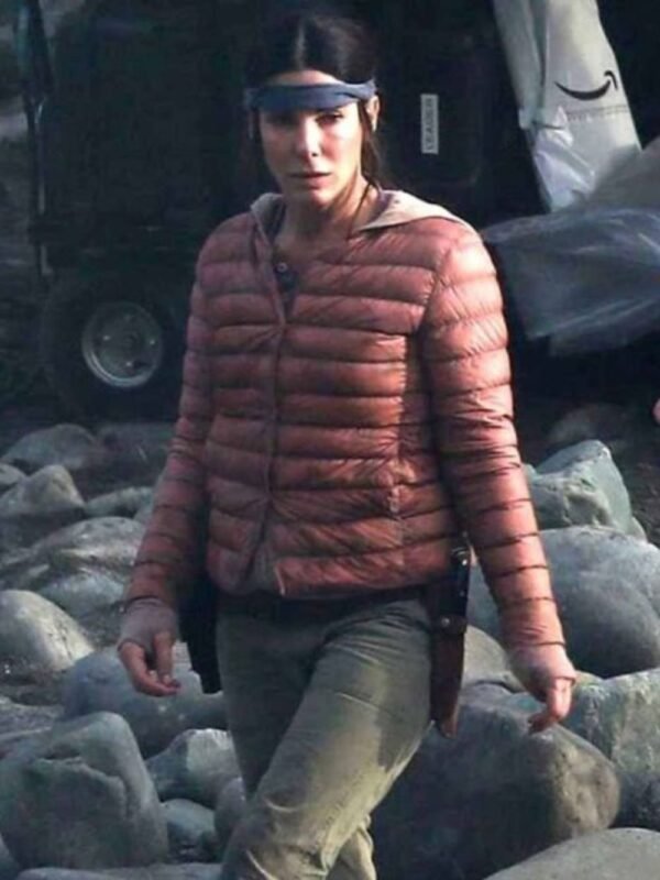 Sandra Bullock Bird Box Red Puffer Jacket