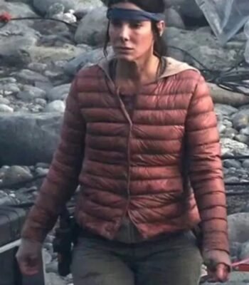 Sandra Bullock Bird Box Red Puffer Jacket