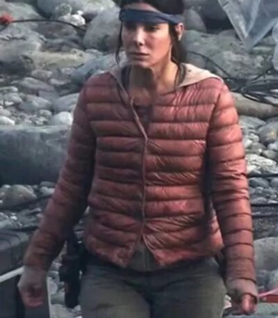 Sandra Bullock Bird Box Red Puffer Jacket