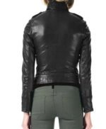 Sara Lance Arrow Black Biker Leather Jacket