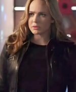 Sara Lance Arrow Black Biker Leather Jacket
