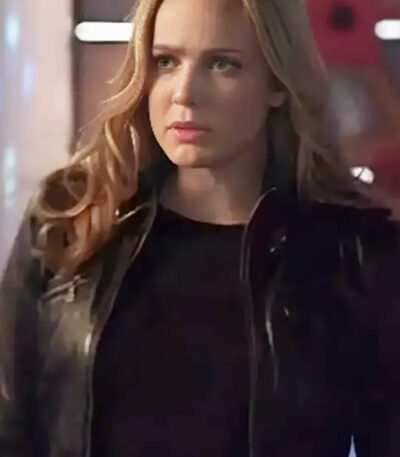 Sara Lance Arrow Black Biker Leather Jacket