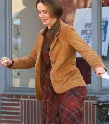 Sarah Paulson Bird Box Jessica Suede Blazer