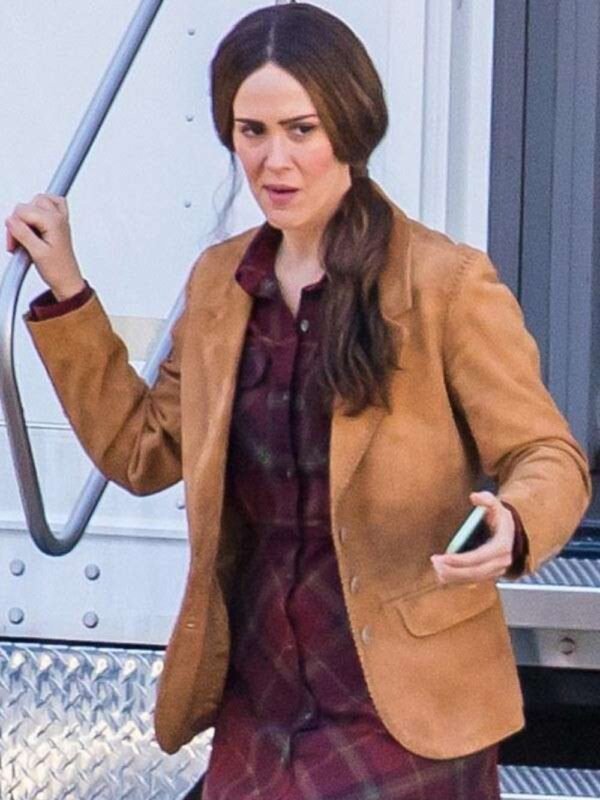 Sarah Paulson Bird Box Jessica Suede Blazer