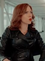 Scarlett Johansson Captain America Civil War Leather Jacket