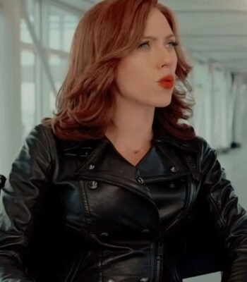 Scarlett Johansson Captain America Civil War Leather Jacket