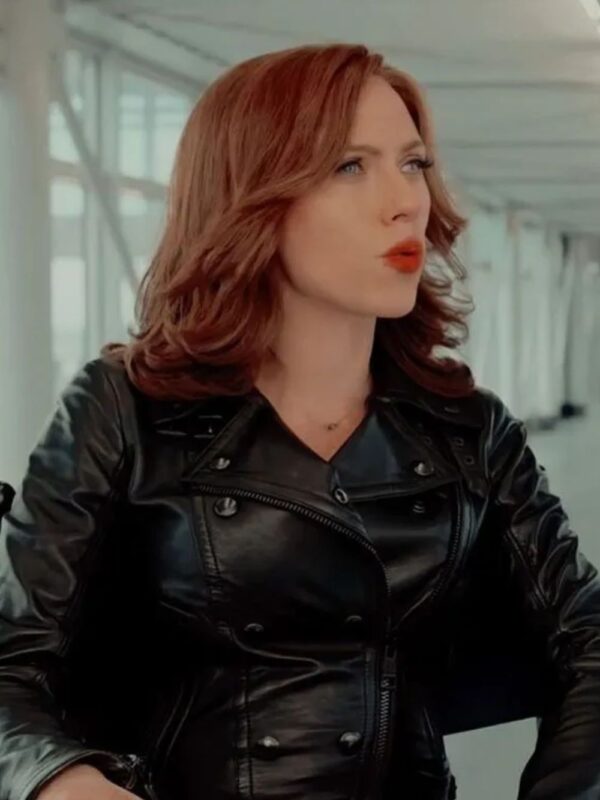 Scarlett Johansson Captain America Civil War Leather Jacket