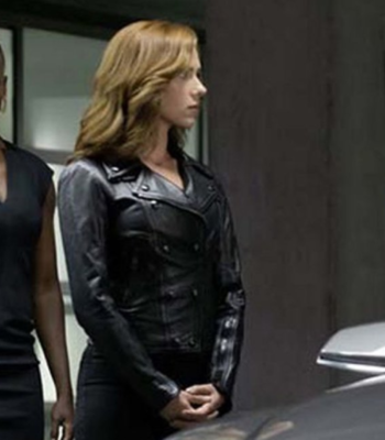 Scarlett Johansson Captain America Civil War Leather Jacket