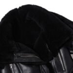 Scott Shearling Fur Black Biker Aviator Jacket