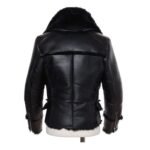Scott Shearling Fur Black Biker Aviator Jacket