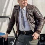 Sebastian Stan The Devil All the Time Brown Bomber Leather Jacket