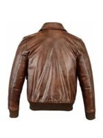 Sebastian Stan The Devil All the Time Brown Bomber Leather Jacket