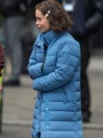 Secret Invasion S1 Emilia Clarke Blue Puffer Coat