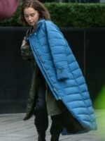 Secret Invasion S1 Emilia Clarke Blue Puffer Coat