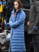 Secret Invasion S1 Emilia Clarke Blue Puffer Coat