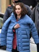 Secret Invasion S1 Emilia Clarke Blue Puffer Coat