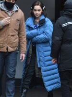 Secret Invasion S1 Emilia Clarke Blue Puffer Coat