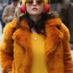 Selena Gomez Only Murders In The Building Orange Fur Jacket