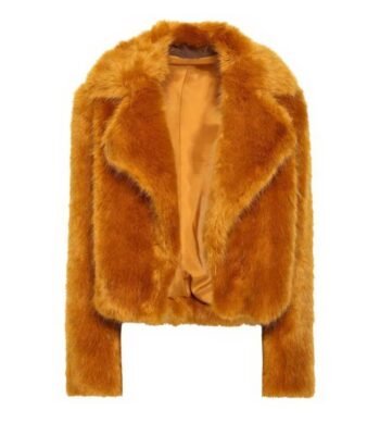 Selena Gomez Only Murders In The Building Orange Fur Jacket