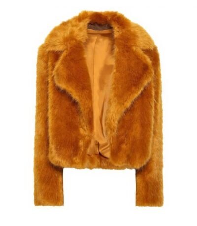 Selena Gomez Only Murders In The Building Orange Fur Jacket