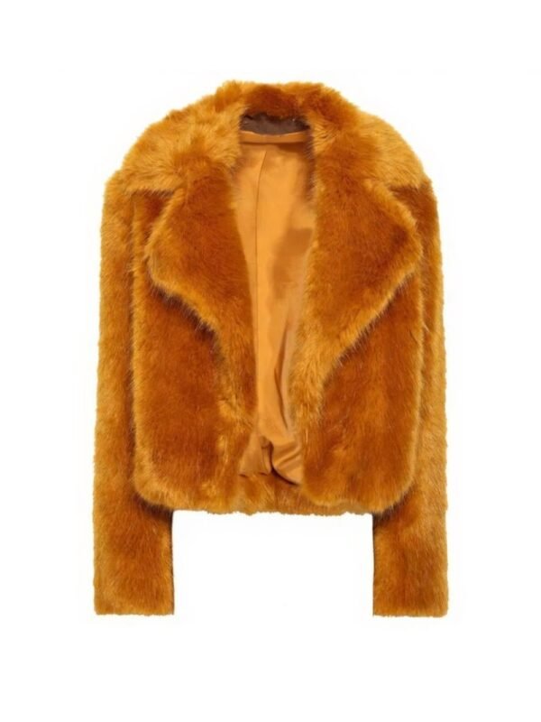 Selena Gomez Only Murders In The Building Orange Fur Jacket