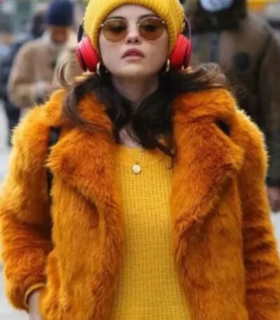 Selena Gomez Only Murders In The Building Orange Fur Jacket