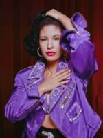 Selena Quintanilla Biker Purple Vegan Leather Jacket