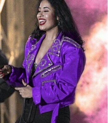 Selena Quintanilla Biker Purple Vegan Leather Jacket