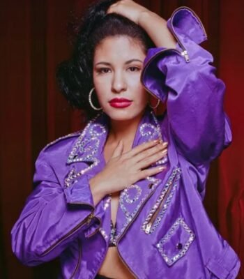 Selena Quintanilla Biker Purple Vegan Leather Jacket