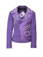 Selena Quintanilla Biker Purple Vegan Leather Jacket