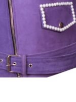 Selena Quintanilla Biker Purple Vegan Leather Jacket