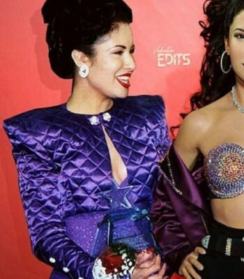 Selena Quintanilla Purple Diamond Quilted Cropped Jacket