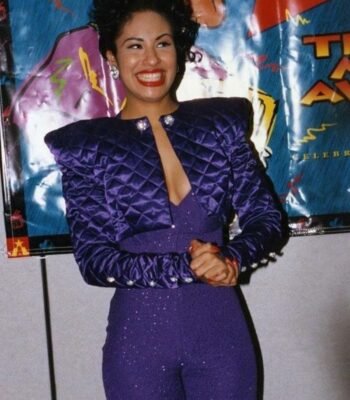 Selena Quintanilla Purple Diamond Quilted Cropped Jacket