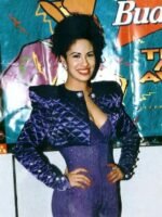 Selena Quintanilla Purple Diamond Quilted Cropped Jacket