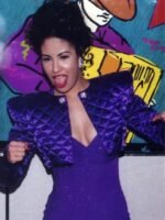 Selena Quintanilla Purple Diamond Quilted Cropped Jacket