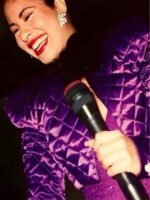 Selena Quintanilla Purple Diamond Quilted Cropped Jacket