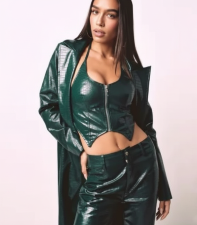 Selling Sunset S06 Amanza Smith Green Coat