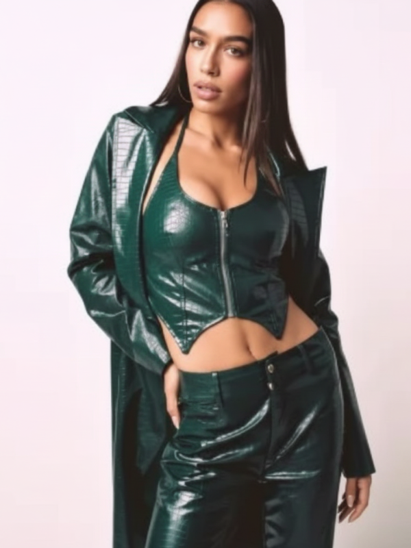 Selling Sunset S06 Amanza Smith Green Coat