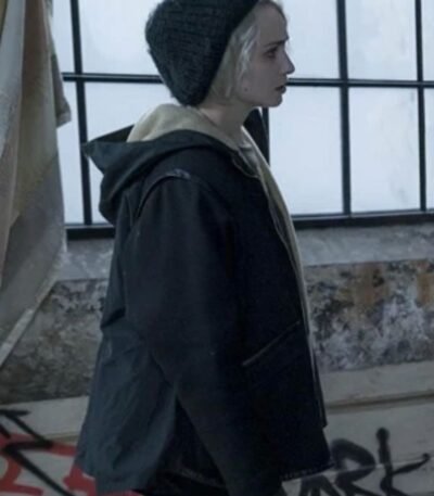 Sense8 Riley Black Hooded Shearling Jacket